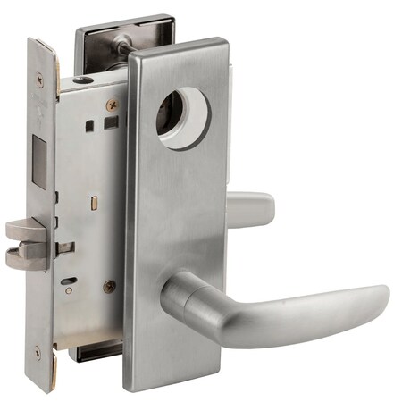 Schlage Dormitory Mortise Lock with Deadbolt, 07N Design, Less Cylinder, Satin Chrome L9473L 07N 626